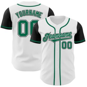 White Kelly Green-Black Authentic Two Tone Baseball&hellip;