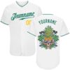 White Kelly Green-Gold 3D Pattern Design Hawaii Pineapples Authentic Baseball Jersey, Custom Baseball Jersey, Personalized Sport Jersey