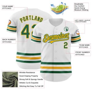 White Kelly Green Gold Line Authentic Baseball Jersey Custom Baseball Jersey Personalized Sport Jersey 2 mjhcmz.jpg