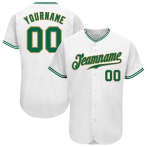 White Kelly Green-Old Gold Authentic Baseball Jersey,&hellip;