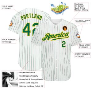 White Kelly Green Pinstripe Kelly Green Gold Authentic Baseball Jersey Custom Baseball Jersey Personalized Sport Jersey 2 y25ji1.jpg