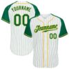 White Kelly Green Pinstripe Kelly Green-Orange Authentic Baseball Jersey, Custom Baseball Jersey, Personalized Sport Jersey