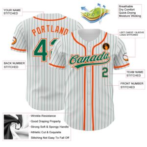White Kelly Green Pinstripe Kelly Green Orange Authentic Baseball Jersey Custom Baseball Jersey Personalized Sport Jersey 2 jrpb68.jpg