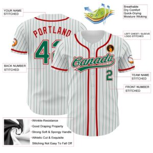 White Kelly Green Pinstripe Kelly Green Red Authentic Baseball Jersey Custom Baseball Jersey Personalized Sport Jersey 2 ed4l6e.jpg