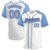 White Light Blue-Gold Authentic Baseball Jersey, Custom Baseball Jersey, Personalized Sport Jersey