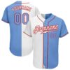 White Light Blue-Red Authentic Raglan Sleeves Baseball Jersey, Custom Baseball Jersey, Personalized Sport Jersey