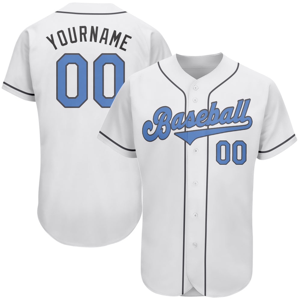 White Light Blue-Steel Gray Authentic Father’s Day Baseball Jersey, Custom Baseball Jersey, Personalized Sport Jersey