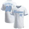 White Light Blue Pinstripe Light Blue Black-Pink Authentic Baseball Jersey, Custom Baseball Jersey, Personalized Sport Jersey