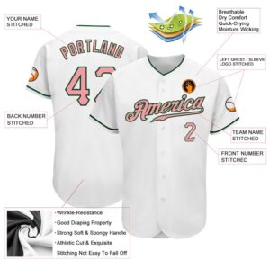 White Medium Pink Green Authentic Baseball Jersey Custom Baseball Jersey Personalized Sport Jersey 2 be8gvz.jpg