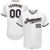 White Navy-Old Gold Authentic Split Fashion Baseball Jersey, Custom Baseball Jersey, Personalized Sport Jersey