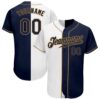 White Navy-Old Gold Authentic Baseball Jersey, Custom Baseball Jersey, Personalized Sport Jersey