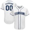 White Navy Authentic Baseball Jersey, Custom Baseball Jersey, Personalized Sport Jersey
