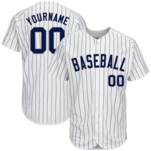 White Navy Pinstripe Navy-Gray Authentic Baseball Jersey,&hellip;