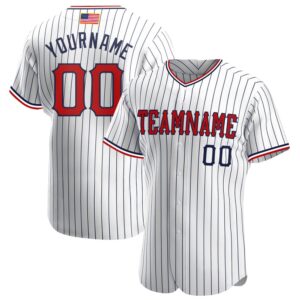 White Navy Pinstripe Red-Navy Authentic American Flag&hellip;