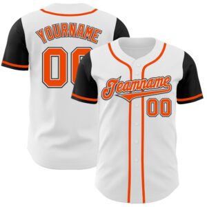 White Orange-Black Authentic Two Tone Baseball Jersey,&hellip;