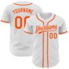 White Orange-Kelly Green Authentic Baseball Jersey, Custom Baseball Jersey, Personalized Sport Jersey