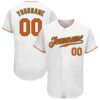 White Orange-Gray Authentic Baseball Jersey, Custom Baseball Jersey, Personalized Sport Jersey