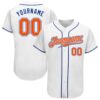 White Orange-Kelly Green Authentic Baseball Jersey, Custom Baseball Jersey, Personalized Sport Jersey