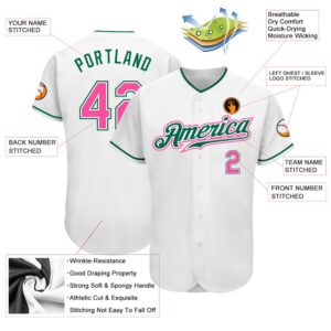White Pink Kelly Green Authentic Baseball Jersey Custom Baseball Jersey Personalized Sport Jersey 2 kbjbeu.jpg