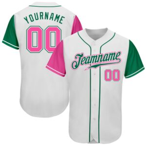 White Pink-Kelly Green Authentic Two Tone Baseball&hellip;