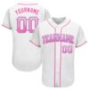 White Pink-Teal Authentic Two Tone Baseball Jersey, Custom Baseball Jersey, Personalized Sport Jersey