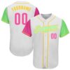White Pink Pinstripe Black-Pink Authentic Raglan Sleeves Baseball Jersey, Custom Baseball Jersey, Personalized Sport Jersey