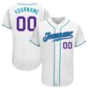 White Purple-White 3D Pattern Design Hawaii Palm Trees Authentic Baseball Jersey, Custom Baseball Jersey, Personalized Sport Jersey