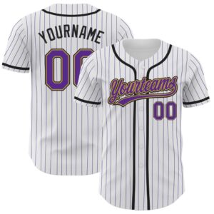 White Purple Pinstripe Purple Old Gold-Black Authentic&hellip;