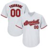 White Red-Black Authentic Two Tone Baseball Jersey, Custom Baseball Jersey, Personalized Sport Jersey