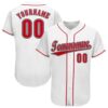 White Red-Black Authentic Two Tone Baseball Jersey, Custom Baseball Jersey, Personalized Sport Jersey