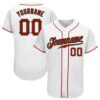 White Red-Gold Authentic Split Fashion Baseball Jersey, Custom Baseball Jersey, Personalized Sport Jersey