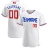 White Red-Royal Authentic Baseball Jersey, Custom Baseball Jersey, Personalized Sport Jersey