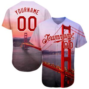 White Red-White 3D Pattern Design Golden Gate&hellip;