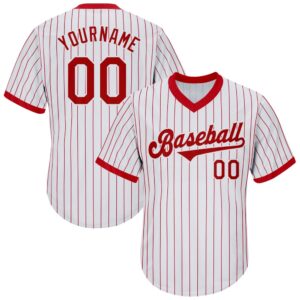 White Red Pinstripe Red-White Authentic Throwback Rib-Knit&hellip;