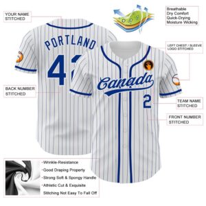 White Royal Pinstripe Royal Authentic Baseball Jersey Custom Baseball Jersey Personalized Sport Jersey 2 uwmets.jpg