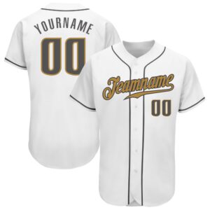 White Steel Gray-Old Gold Authentic Baseball Jersey,&hellip;