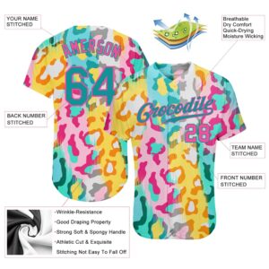 White Teal Pink 3D Pattern Design Leopard Authentic Baseball Jersey Custom Baseball Jersey Personalized Sport Jersey 2 iqq0pe.jpg