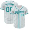 White Teal Authentic Baseball Jersey, Custom Baseball Jersey, Personalized Sport Jersey