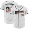 White Vintage USA Flag-Navy Authentic Raglan Sleeves Baseball Jersey, Custom Baseball Jersey, Personalized Sport Jersey
