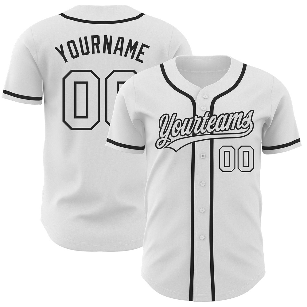 White White-Black Authentic Baseball Jersey_7394, Custom Baseball Jersey, Personalized Sport Jersey