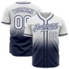 White White-Navy 3D Pattern Design Authentic Baseball Jersey, Custom Baseball Jersey, Personalized Sport Jersey