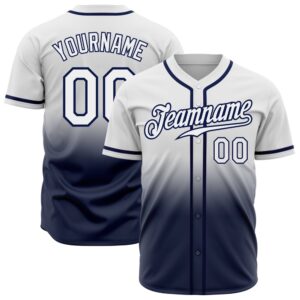 White White-Navy Authentic Fade Fashion Baseball Jersey,&hellip;