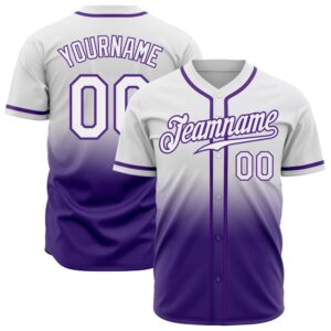 White White-Purple Authentic Fade Fashion Baseball Jersey,&hellip;