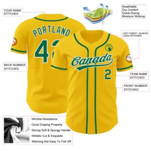 Yellow Kelly Green White Authentic Baseball Jersey Custom Baseball Jersey Personalized Sport Jersey 2 qaevua.jpg