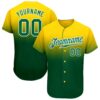 Yellow Kelly Green-White Authentic Baseball Jersey, Custom Baseball Jersey, Personalized Sport Jersey