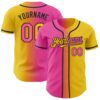 Yellow Purple Pinstripe Purple-White Authentic Baseball Jersey, Custom Baseball Jersey, Personalized Sport Jersey