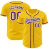Yellow Red-Black Authentic Baseball Jersey, Custom Baseball Jersey, Personalized Sport Jersey