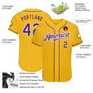 Yellow Purple Pinstripe Purple White Authentic Baseball Jersey Custom Baseball Jersey Personalized Sport Jersey 2 t25vcr.jpg