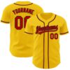 Yellow Purple-White Authentic Baseball Jersey, Custom Baseball Jersey, Personalized Sport Jersey