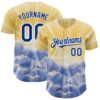 Yellow Royal-White Authentic Baseball Jersey, Custom Baseball Jersey, Personalized Sport Jersey